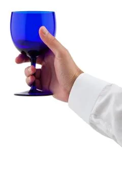 Hand holding an empty glass Stock Photos