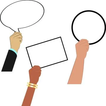 Hand holding empty mockup illustration Stock Illustration