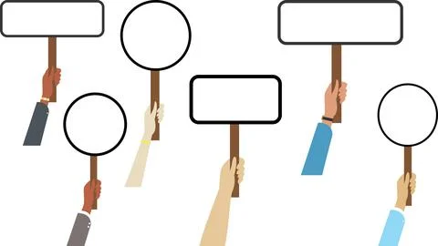 Hand holding empty paddle illustration set Stock Illustration