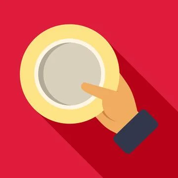 Hand holding empty plate begging for food Stock Illustration