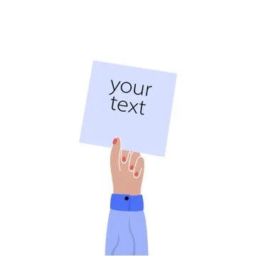 Hand holding empty sign Stock Illustration