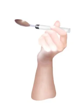 Hand Holding An Empty Tablespoon for Eating Stock Illustration