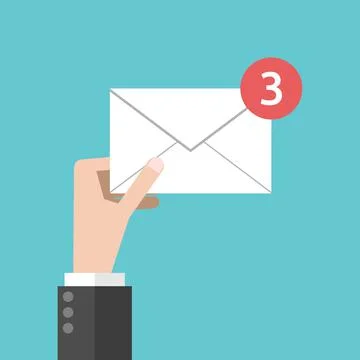 Hand holding envelope Stock Illustration