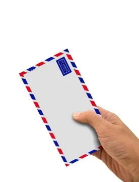 Hand holding envelope Stock Photos
