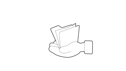 Hand holding file folder icon animation Stock Footage 161038455