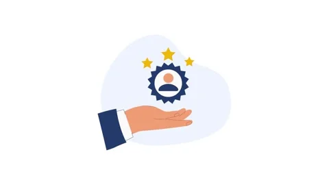 Hand Holding a Five Star Customer Rating Icon Animation Stock Footage 340283218