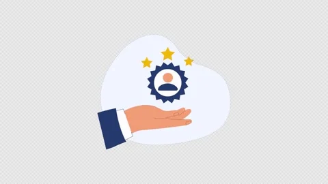 Hand Holding a Five Star Customer Rating Icon Animation - Transparent Stock Footage 340283513