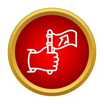 Hand holding flag with arrow reaching success Stock Illustration
