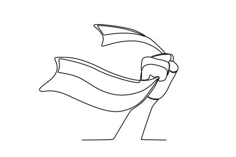 A hand holding the flag Stock Illustration