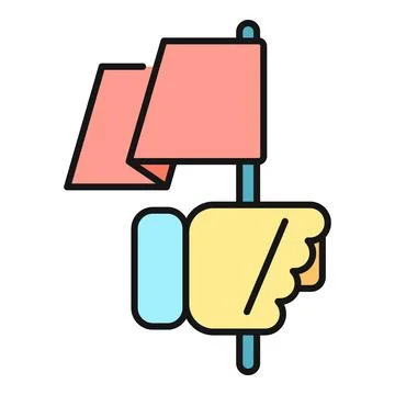 Hand holding flag representing protest, victory, and power Ilustração Stock