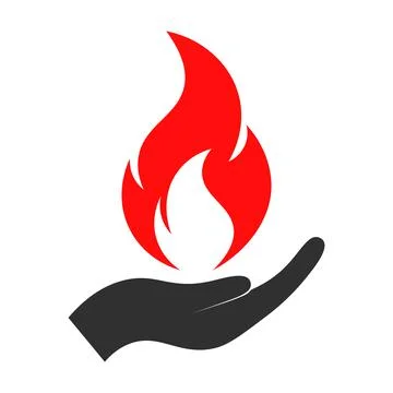 Hand holding flame icon Stock Illustration