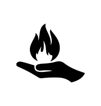 Hand holding flame Illustrazione stock