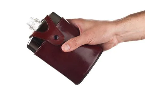 Hand holding a flask Stock Photos