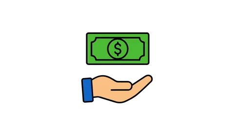 Hand Holding Floating Dollar Banknote Money Animation Stock Footage 336505366