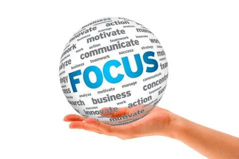 Hand holding a focus 3d sphere Stock Illustration