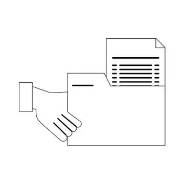 Hand holding folder document symbol Stock Illustration
