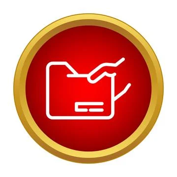 Hand holding folder icon for file transfer Stock Illustration