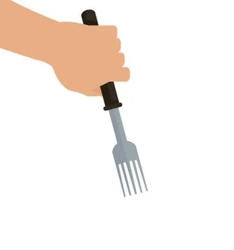 Hand holding fork icon Stock-Illustration