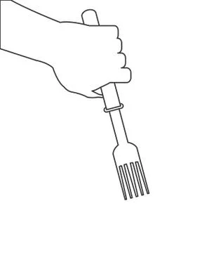Hand holding fork icon Stock-Illustration