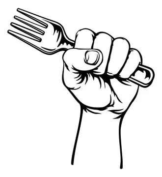 Hand Holding Fork Stock-Illustration