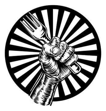 Hand Holding Fork Stock-Illustration