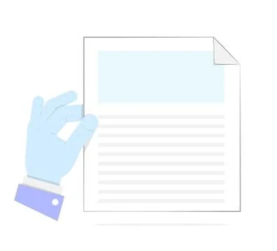 Hand holding form. Flat vector illustration. Stock Illustration