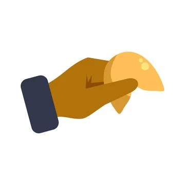 Hand holding fortune cookie offering luck and destiny Stock Illustration
