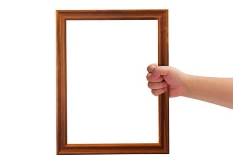 Hand Holding Frame Foto stock