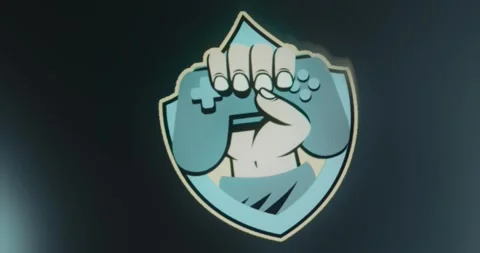 Hand holding a game controller icon Stock Footage 313866139