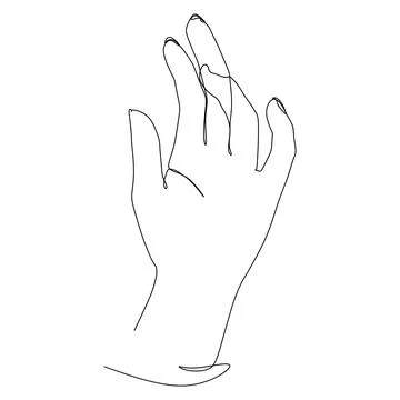 Hand holding gesture. Single continuous line hand gesture graphic icon. Simpl Иллюстрация