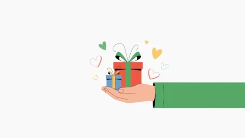 Hand Holding Gift Boxes animation 库存影片 333811694