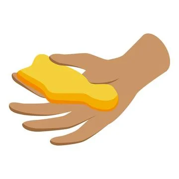 Hand holding ginger root for cooking and medicine Stock Illustration