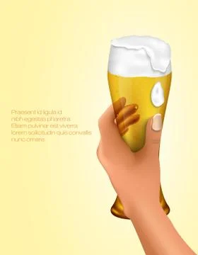 Hand holding a glass Stock Illustration