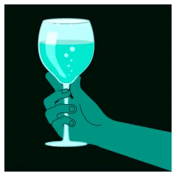 Hand holding a glass Stock Illustration