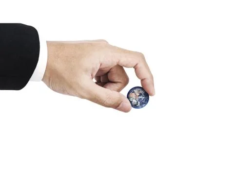 Hand holding globe. Element of this image are furnished by NASA Stock Photos