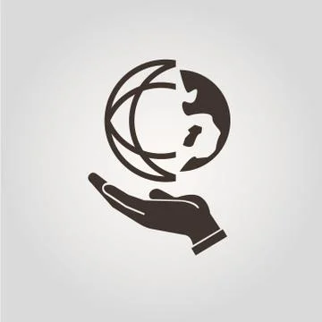 Hand holding the globe Stock Illustration