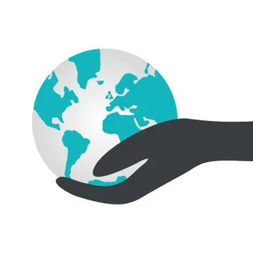 Hand holding a globe. Stock Illustration