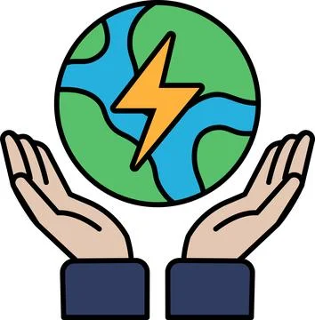 A hand holding a globe with a lightning bolt on it 스톡 일러스트