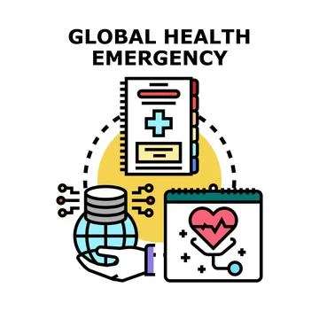 Hand holding globe with medical data and emergency concept Stock Illustration
