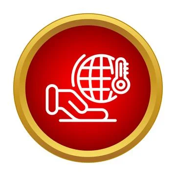 Hand holding globe with thermometer showing global warming Stock Illustration