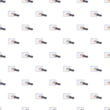 Hand holding glowing screen seamless repeating pattern Stock Illustration