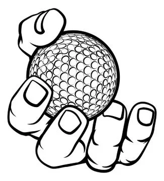 Hand Holding Golf Ball Stock Illustration