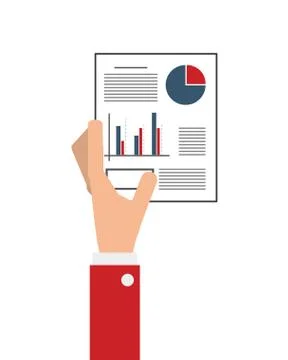 Hand holding graph chart icon Stock Illustration