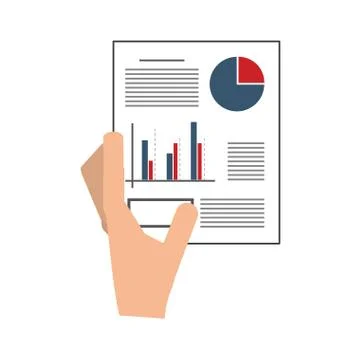 Hand holding graph chart icon Stock Illustration