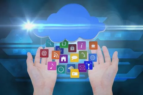 Hand holding graphics Stock Photos