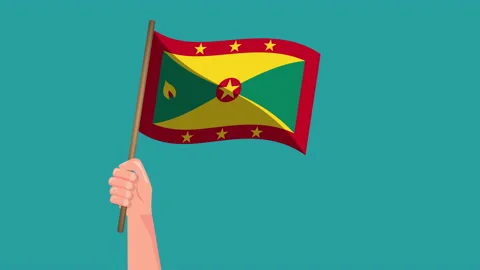 Hand holding Grenada flag animation. Stock Footage 168407794