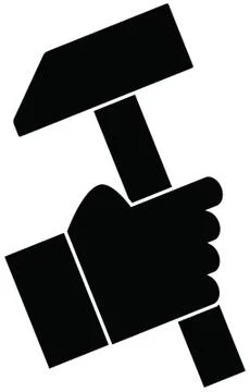 Hand holding a hammer Stock Illustration