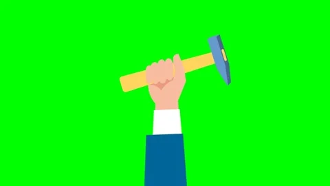 Hand Holding Hammer for Woodworker Construction. Man Arm Raised Up With Hand 库存影片 330452092