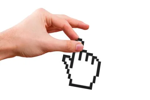 Hand holding hand cursor Stock Illustration