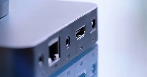 Hand holding HDMI cable to connect to device. Stock Footage 102040547